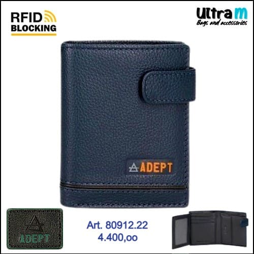 Muški novčanik Adept Art. 80912.22 RFID Plavi koža