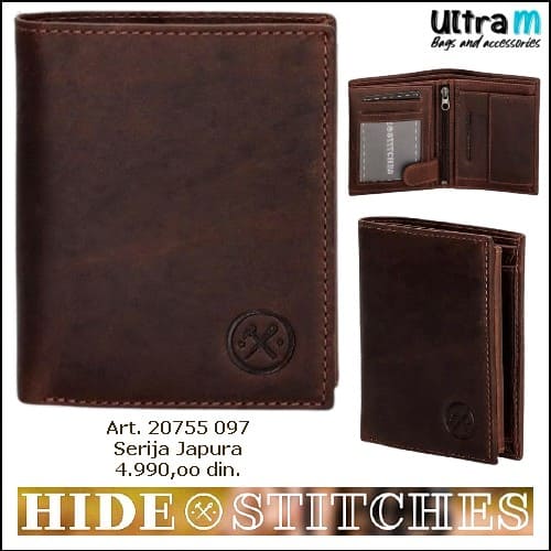 Muški novčanik Hide & Stitches Art. 20755 097 Japura koža braon