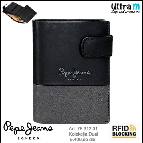 Muški novčanik Pepe Jeans Art. 78.312.31 Dual crno-sivi