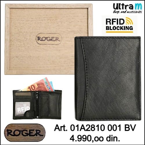 Muški novčanik Roger Art. 01A2810 001 BV Koža RFID crni