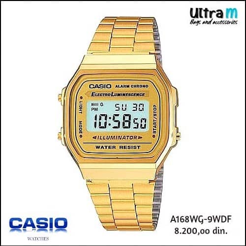 Zenski ručni sat Casio Art. A168WG-9WDF Digitalni Vintage