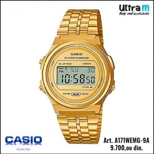 Zenski ručni sat Casio Art. A171WEMG-9A Digitalni Vintage