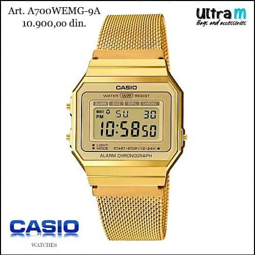 Zenski ručni sat Casio Art. A700WEMG-9A Digitalni Vintage