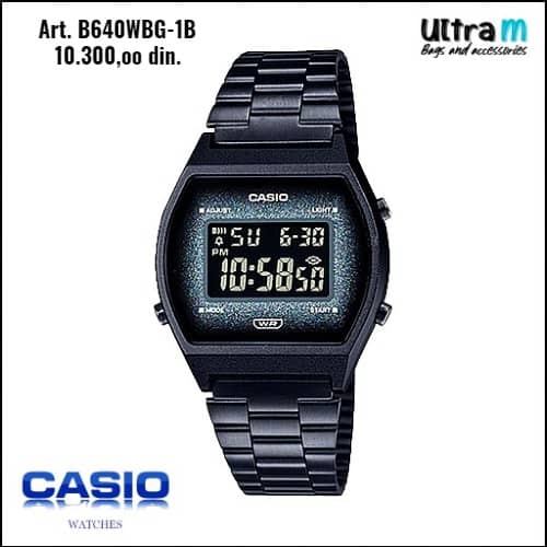 Zenski ručni sat Casio Art. B640WBG-1B Digitalni Vintage