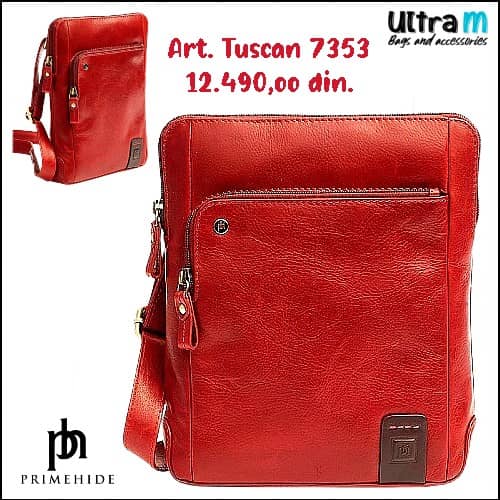Muška torbica Primehide Art. Tuscan 7353 Bordeaux koža