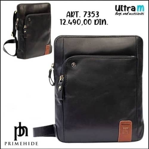 Muška torbica Primehide Art. Tuscan 7353 Nero koža