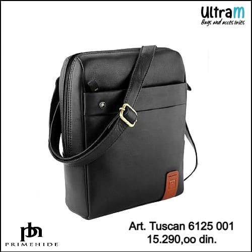 Muška torbica Primehide Art. Tuscan Messenger Bag 6125 Black