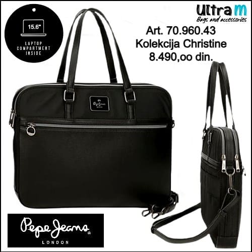 Poslovna torba Pepe Jeans London Art. 70.960.43 Christine laptop 15.6'' crna