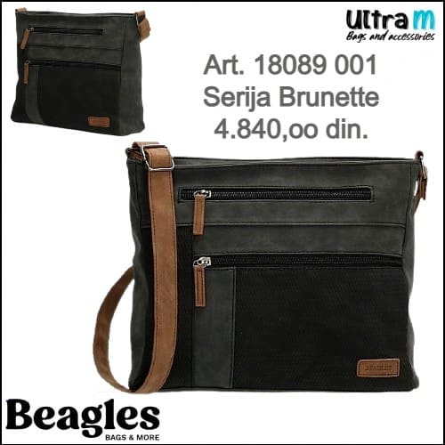 Zenska torba Beagles Art. 18089 001 Brunete crna