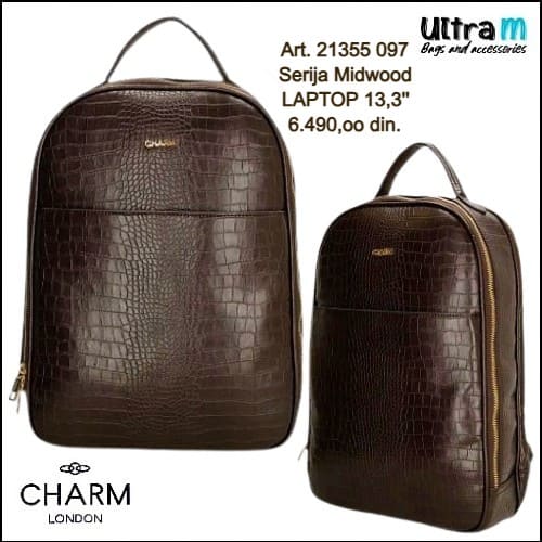 Zenska torba Charm London Art. 21355 097 Midwood ranac laptop 13,3'' braon kroko
